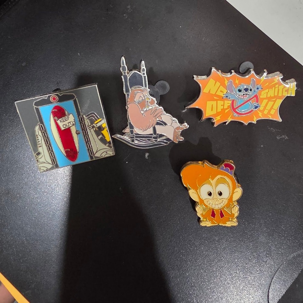 Disney Pin Lot 4pc Stitch Monsters Inc Abu Country Bear Jamboree Trading Pins